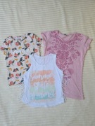 Zestaw bluzek t-shirtów dla dziewczynki krótki rękaw  rozmiar 134 140 146 