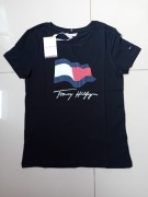 Czarny damski t-shirt Tommy Hilfiger w rozmiarze S