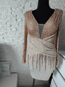 Pretty Women S sukienka cekinowa szampańska złota 