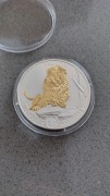 Srebrna moneta pozłacana - lew, 1 oz