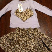 Nowy komplet dla dziewczynki spódniczka i bluzka  panterka 