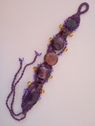 BRANSOLETKA MAKRAMA HAND MADE KORALIKI SZKLANE