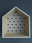 DEKORACJA ścienna - OZDOBNE DREWNIANE PÓŁKI - DOMKI - ZESTAW 3 SZT.