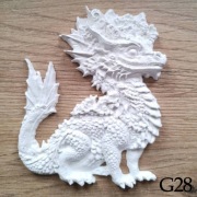 Smok bez skrzydeł chiński figurka do malowania dla dzieci 3D magnes z gipsu