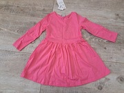 Sukienka dł rękaw - brokatowy jednorożec - różowa - rozm 98