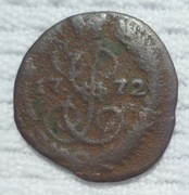 Rosja Katarzyna II von Anhalt-Zerbst Połuszka 1/4 kopiejki 1772 EM C# 55.3