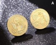 Monety pamiątkowe repliki w kolorze złotym – 6 szt