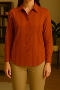 ELEGANCKA POMARAŃCZOWA KOSZULA TANMOLO - KLASYKA W ROZMIARZE M