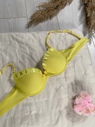 Żółty biustonosz z koronką motylki odpinane ramiączka stanik 80 B