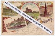 BRANIEWO (BRAUNSBERG) Litografia, kościół, Pasłęka