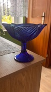 Wazon niebieski kobalt szkło vintage ZSRR