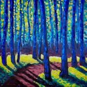 Obraz Las abstrakcyjny 40x40cm Olej na płótnie