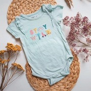 Body krótki rękaw falbanka stay Wild 86 zielone jasno