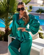 Emo Set Silvia komplet satynowy zielony rozmiar 36