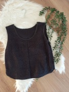 czarna krótka bluzka bluzeczka bez rękawów letnia na lato 42XXL 44 top