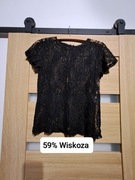 Czarna koronkowa bluzka z suwakiem rozmiar S / M Koton