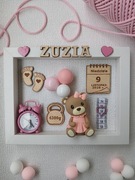 Metryczka upominek na chrzest prezent na roczek metryka urodzenia