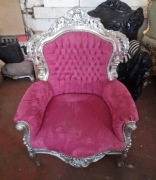 FOTEL / TRON W STYLU BAROKOWYM - USZKODZONY DO ODNOWIENIA!!!