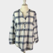 Bluzka tunika George w kratkę, wiskoza oversize, Plus Size 44/46 XXL