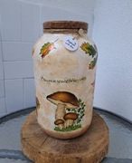 Słoik handmade Decoupage 4L na suszone grzyby