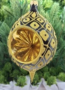 Bombka szklana Owal fi90mm ręcznie dmuchana i dekorowana prezent ! Wz50