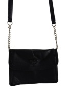Markowa skórzana czarna torebka Guess na ramię kuferek
