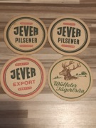 4 Stare podkładki pod piwo Jever 