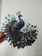 Nowy witraż witrażyk dekoracja okienna paw