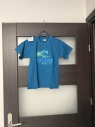 T-shirt chłopięcy niebieski nowy z nadrukiem rozmiar 128