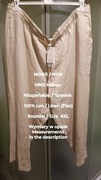 MNG Mango  NOWE  Hiszpańskie luźne spodnie, 100% Len, 4XL, Pas 110-140 cm