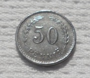 Finlandia Republika Suomi 50 penni penniä 1944 S KM# 26b Żelazo