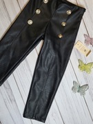 Leginsy dziewczęce z wysokim stanem i pięknymi ozdobnymi guzikami 116/122