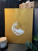 Obraz strukturalny elementy 3D nowoczesny - złoty