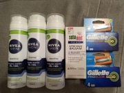 GILLETTE Proglide Power 2x 4szt + Nivea Żel 3x + balsam po goleniu SebaMed