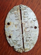 Nieśmiertelnik niemiecki oryginał