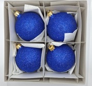 FI80 mm szklane komplet 4szt niebieski brokat 32,4,NB Prezent ! Okazja !