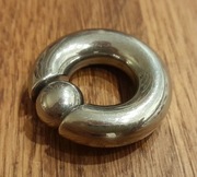 BCR Kółko kolczyk z kulką do piercingu tytan grubość pręta 10 mm