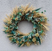 Wianek na drzwi boho fioletowo różowy