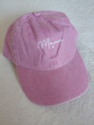 Czapka z daszkiem Mama różowa z regulacją na sesję ciążową