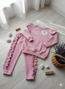 Dla dziewczynki  Handmade zestaw różowy dresik rękodzieło 