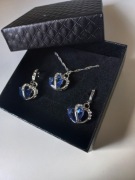 Zestaw Biżuterii: Naszyjnik + Kolczyki | Błękitne Serca