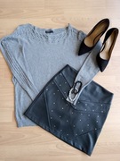 Szary sweter sweterek nietoperz rozmiar 36 S ćwieki