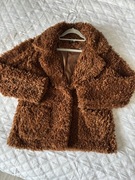 H&M XS brązowa kurtka teddy z futerka, krótka, styl Y2K, miś, vintage