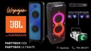 Wynajem Nagłośnienia JBL PartyBox Ultimate, 1000 Oświetlenie Dymownica
