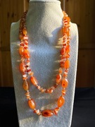 Biżuteria. Agat, karneol. Naszyjnik - 68cm - rękodzieło