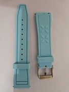Gumowy błękitny turkusowy pasek do zegarka 22mm
