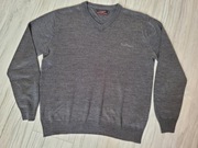 Pierre Cardin sweter szary w serek M