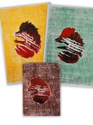 unikat tryptyk CIESLAK 89/90 grafika drzeworyt barwny ekspresjonizm