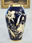 Wazon porcelanowy Chodzież kobaltowy złocenia Prl flakon Vintage retro