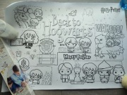 Kolorowanki colouring sheets 50x70 maxi Harry Potter NOWE